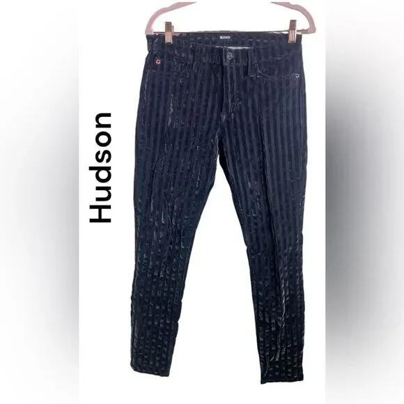 Hudson Velvet Stripe Pants Sz 27 - Picture 1 of 5
